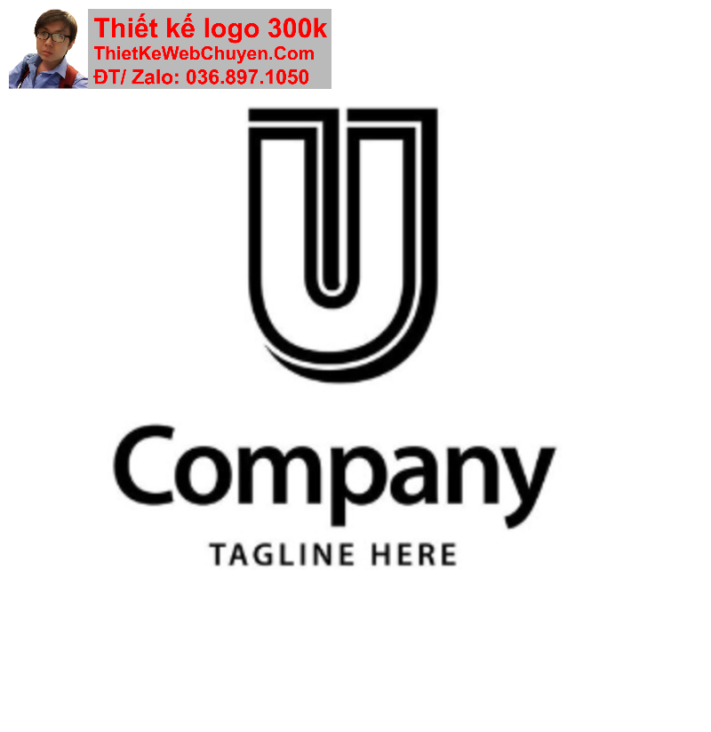 Thiết kế logo chữ U cách điệu 