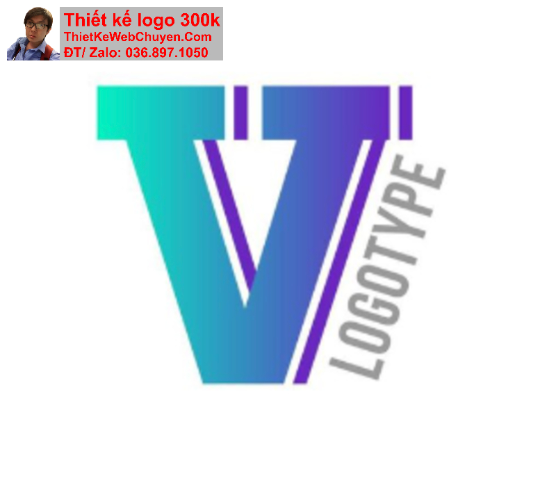 Thiết kế logo chữ V cách điệu 