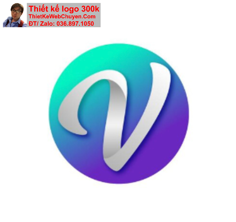 Thiết kế logo chữ V cách điệu 