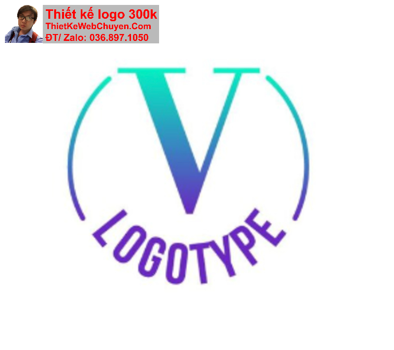 Thiết kế logo chữ V cách điệu 