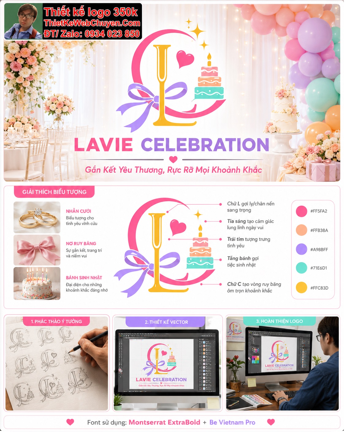 Thiết kế logo dịch vụ tổ chức tiệc cưới sinh nhật