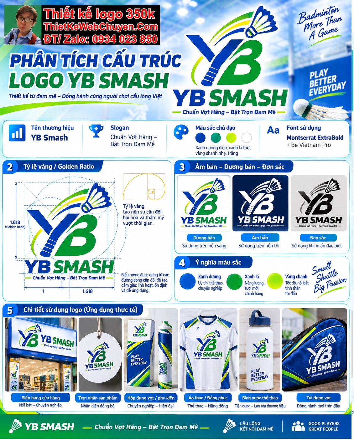 Thiết kế logo bán vợt cầu lông Yonex chính hãng