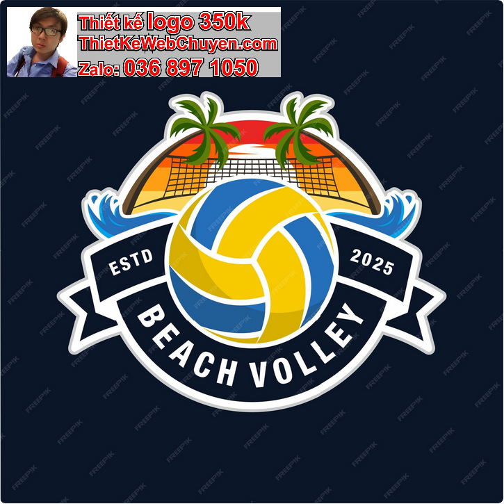 Thiết kế logo bóng chuyền 