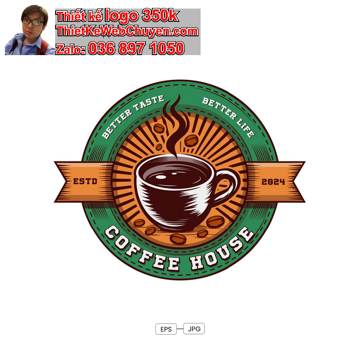 Thiết kế logo cafe cà phê coffee