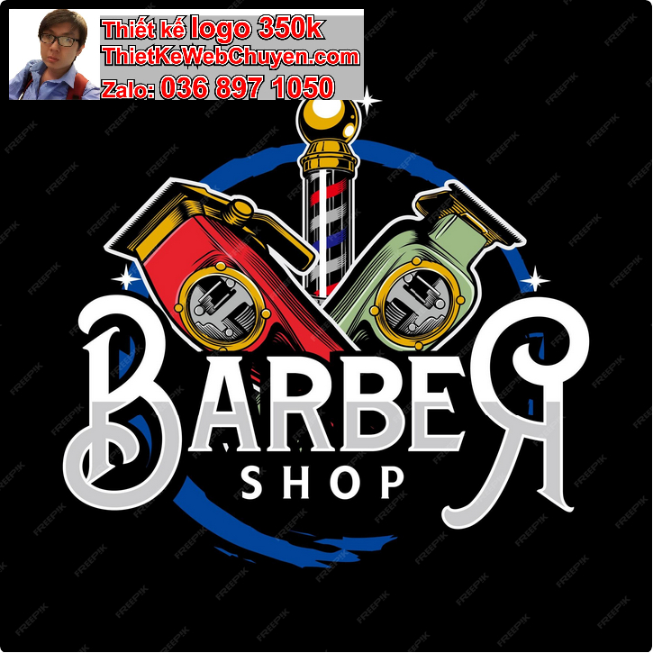 Thiết kế logo cắt tóc barber shop