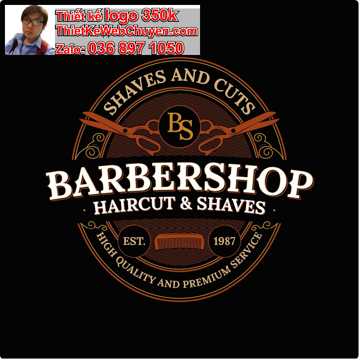 Thiết kế logo cắt tóc barber shop