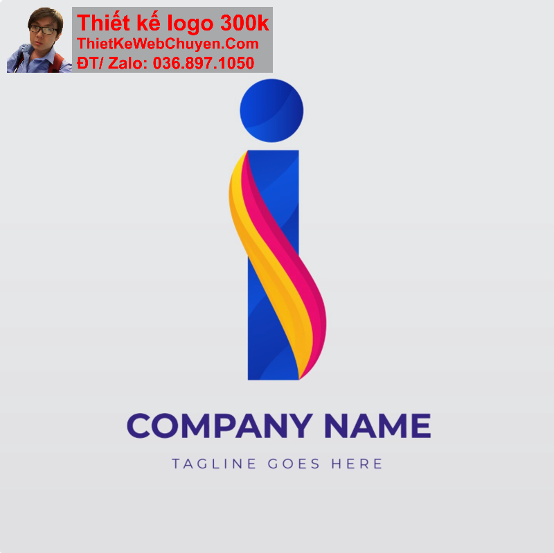 thiết kế logo chữ I cách điệu