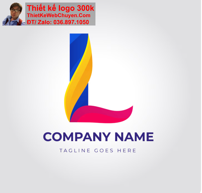 thiết kế logo chữ L cách điệu
