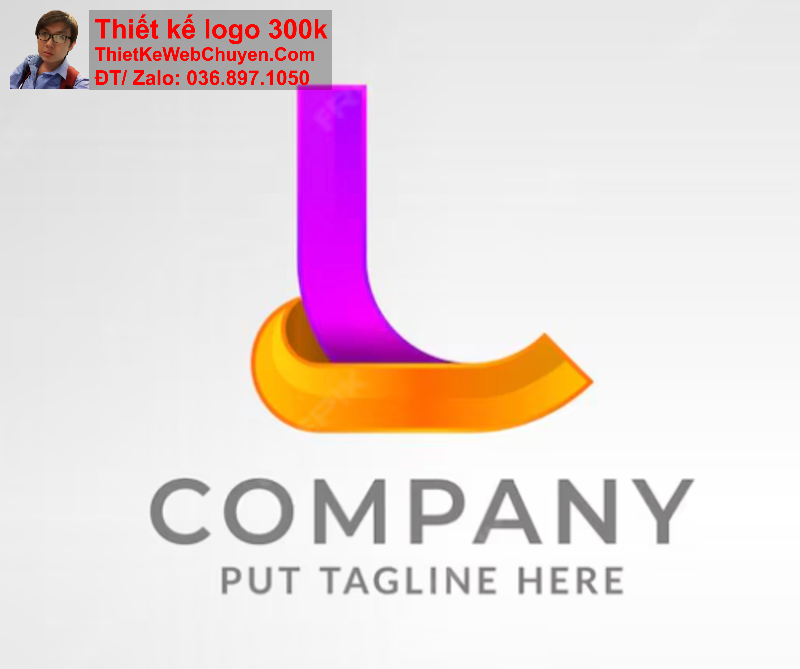 thiết kế logo chữ L cách điệu