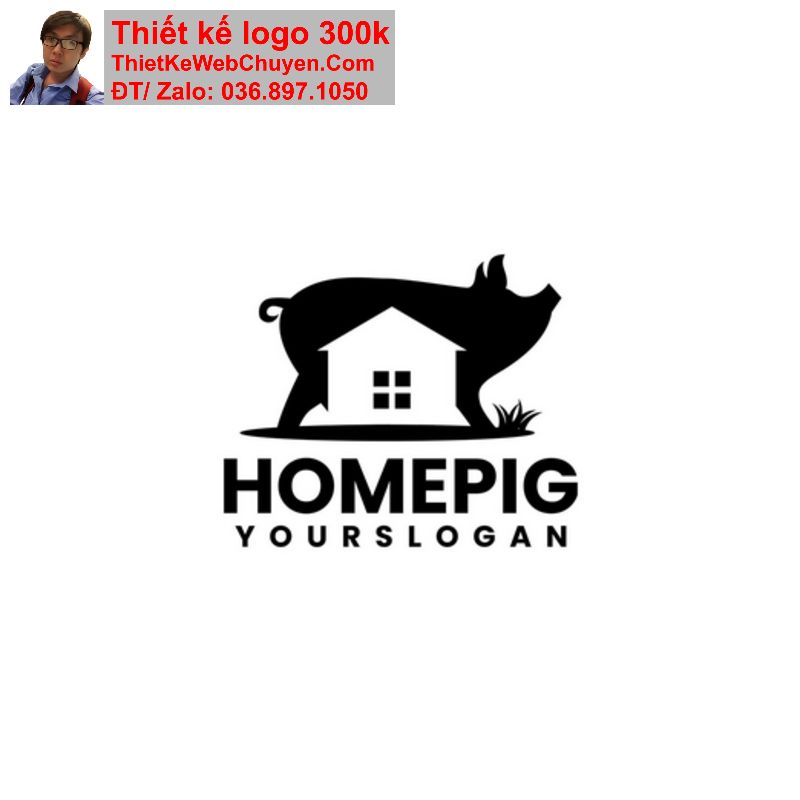 Thiết kế logo con heo Thiết kế logo con heo