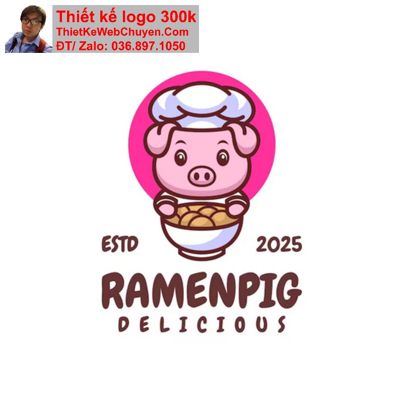 Thiết kế logo con heo Thiết kế logo con heo