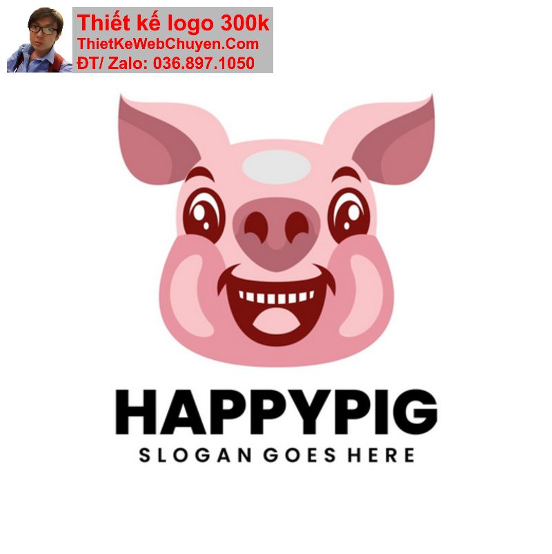 Thiết kế logo con heo Thiết kế logo con heo