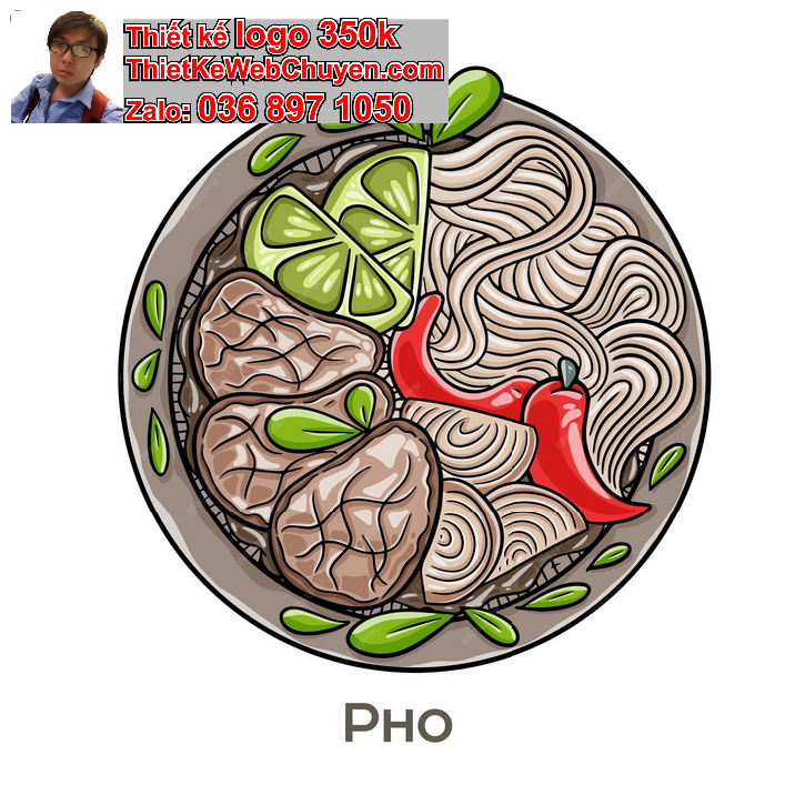 Thiết kế logo quán phở bò gà