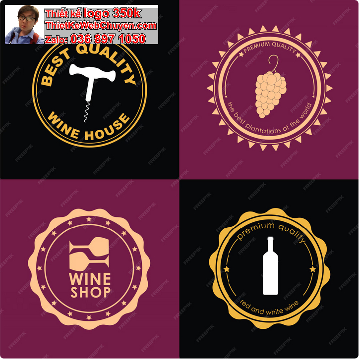 Thiết kế logo shop bán rượu vang