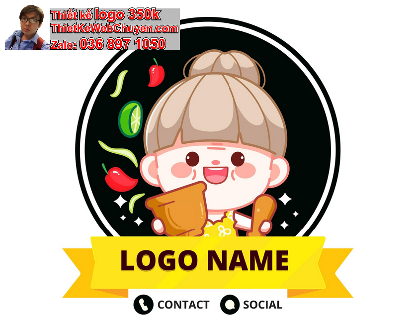 Thiết kế logo shop quán ăn vặt