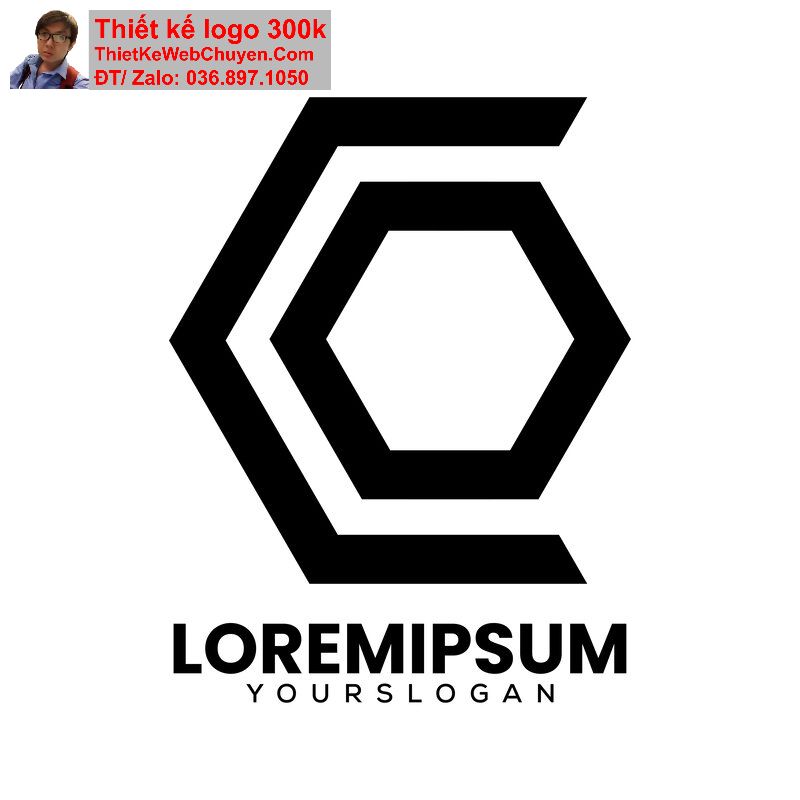 thiết kế logo hình lục giác