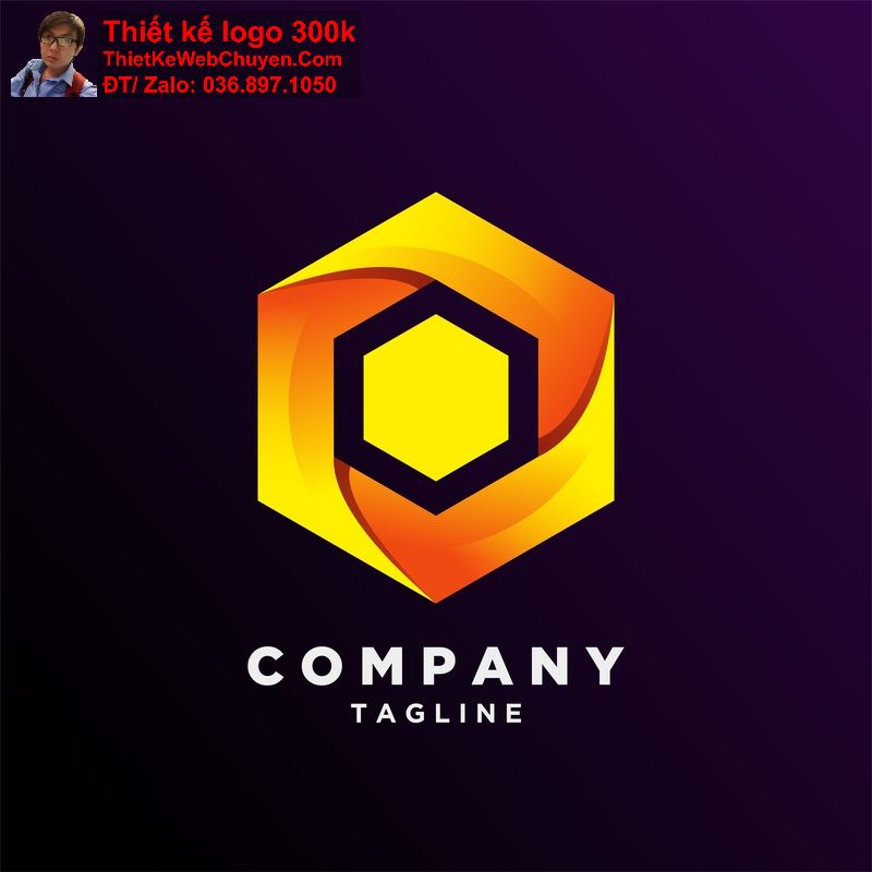 thiết kế logo hình lục giác