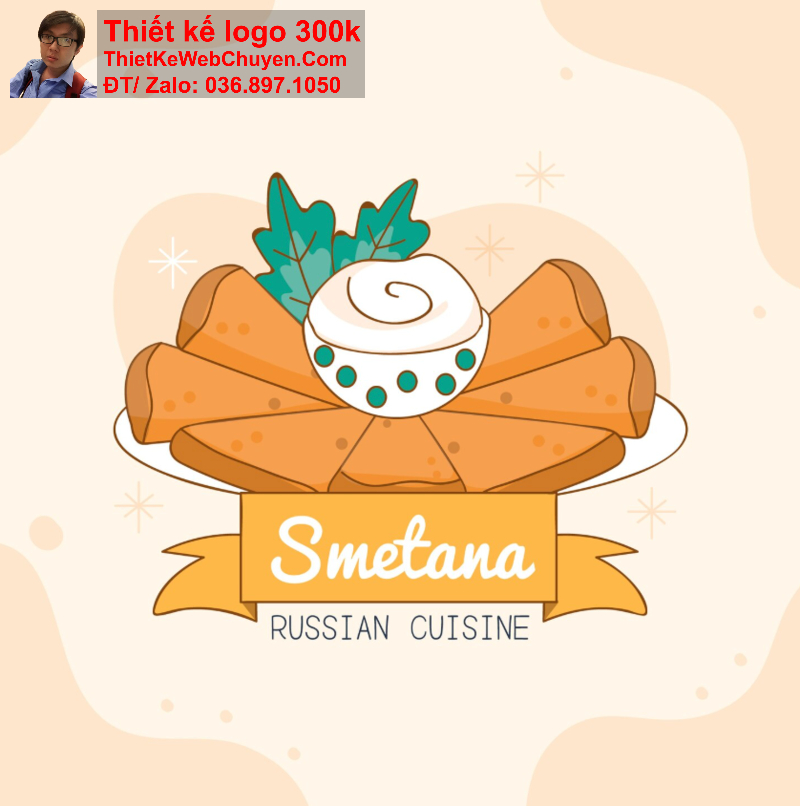 Thiết kế logo bánh tráng trộn Thiết kế logo bánh tráng trộn