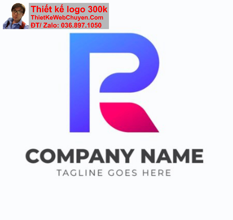 thiết kế logo chữ R cách điệu