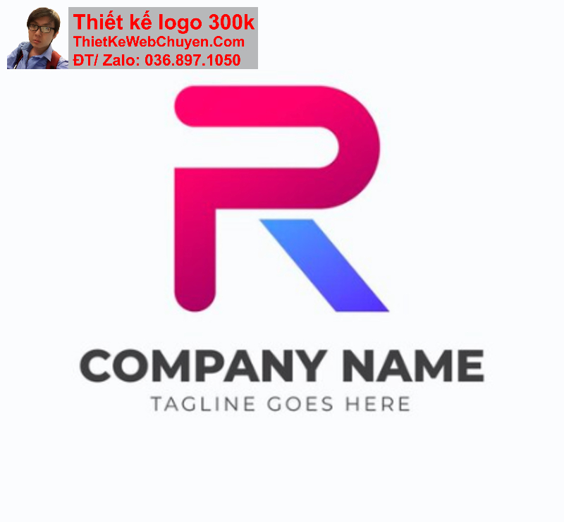 thiết kế logo chữ R cách điệu