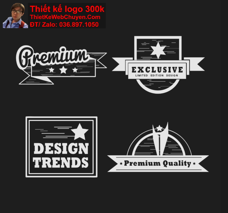 thiết kế logo màu đen trắng