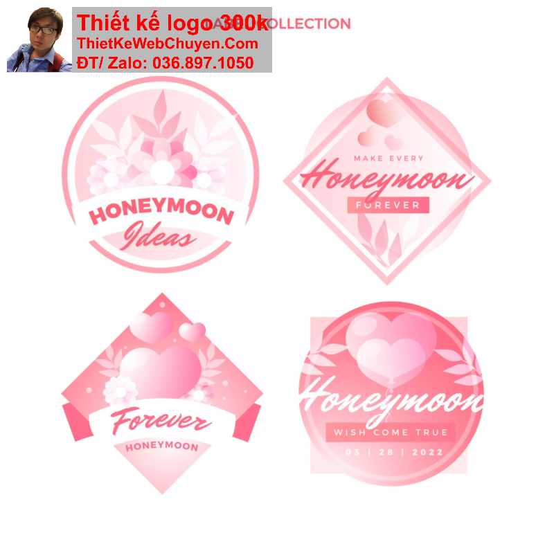 thiết kế logo màu hồng