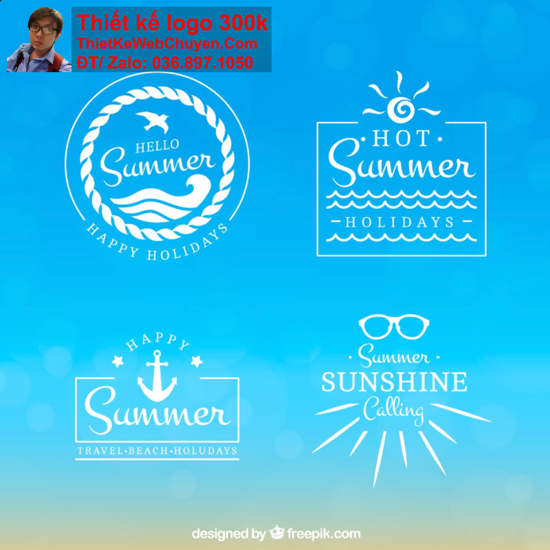 thiết kế logo màu xanh nước biển