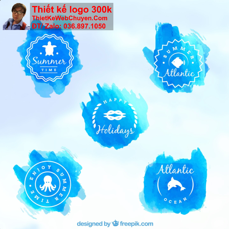 thiết kế logo màu xanh nước biển